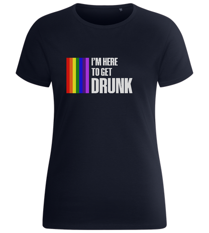 I'm Getting Drunk Design - Basic women's fitted t-shirt_FRENCH NAVY_front