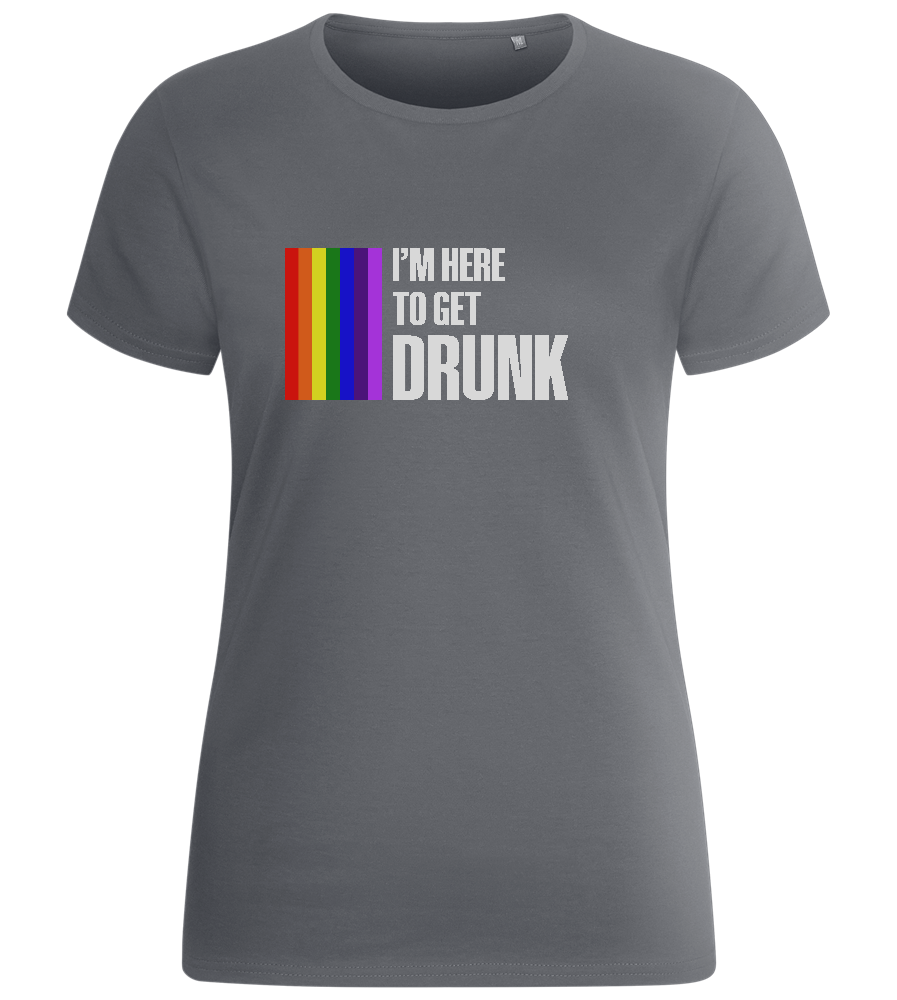 I'm Getting Drunk Design - Basic women's fitted t-shirt_MOUSE GREY_front