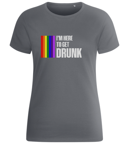 I'm Getting Drunk Design - Basic women's fitted t-shirt_MOUSE GREY_front