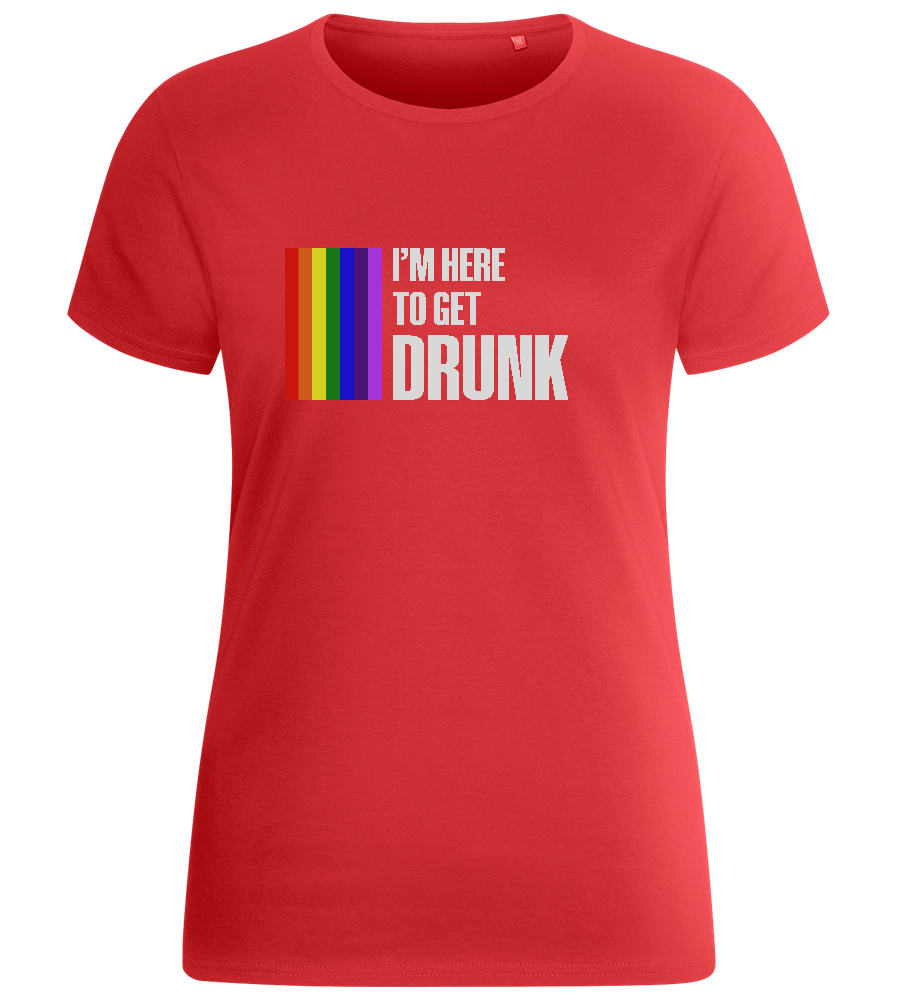 I'm Getting Drunk Design - Basic women's fitted t-shirt_RED_front