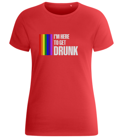 I'm Getting Drunk Design - Basic women's fitted t-shirt_RED_front