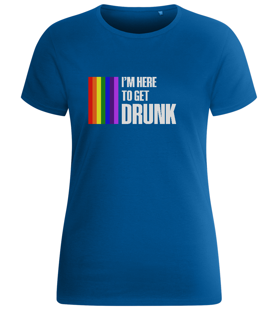 I'm Getting Drunk Design - Basic women's fitted t-shirt_ROYAL_front