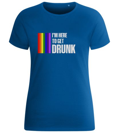 I'm Getting Drunk Design - Basic women's fitted t-shirt_ROYAL_front