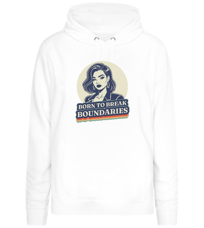 Born to Break Boundaries Design - Premium women's hoodie_WHITE_front