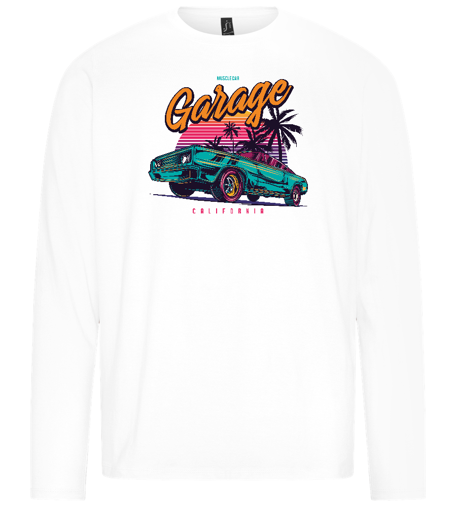 Car Garage Design - Premium men's long sleeve t-shirt_WHITE_front