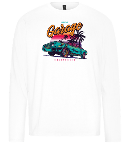 Car Garage Design - Premium men's long sleeve t-shirt_WHITE_front