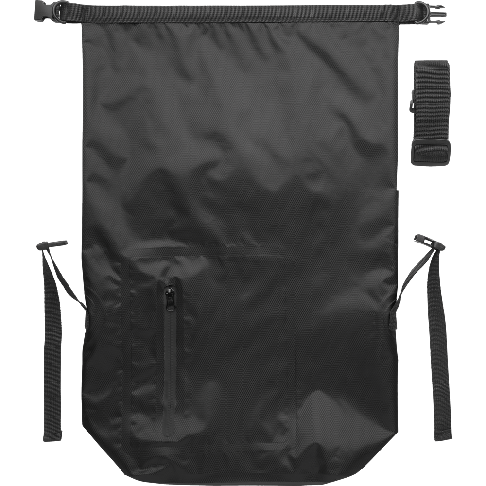 RPET Waterproof Rolltop Bag_BLACK_front