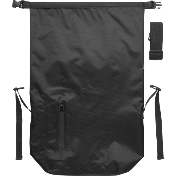 RPET Waterproof Rolltop Bag_BLACK_front