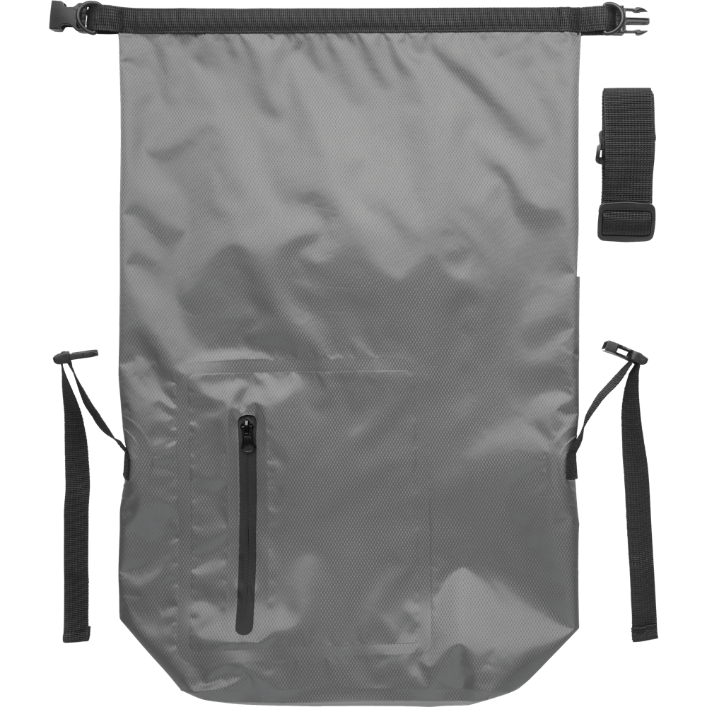 RPET Waterproof Rolltop Bag_STONE GREY_front