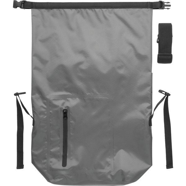 RPET Waterproof Rolltop Bag_STONE GREY_front