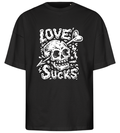 Love Sucks Design - Premium men's oversized t-shirt_DEEP BLACK_front