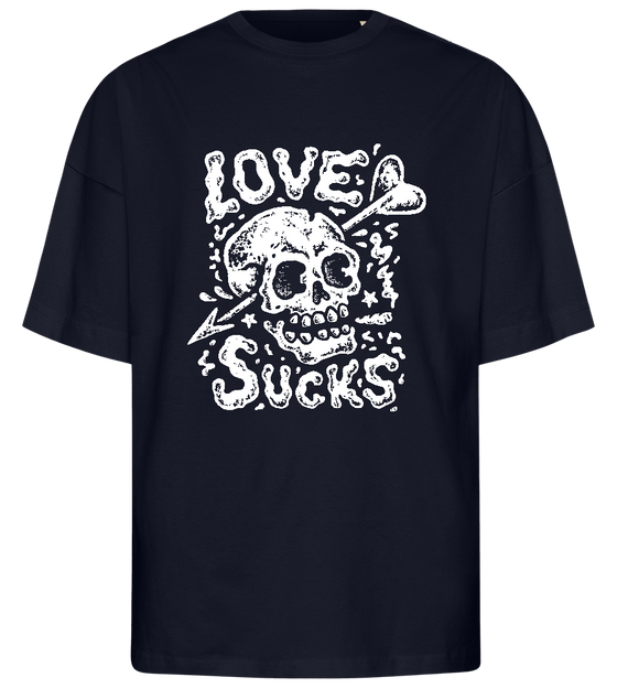 Love Sucks Design - Premium men's oversized t-shirt_FRENCH NAVY_front