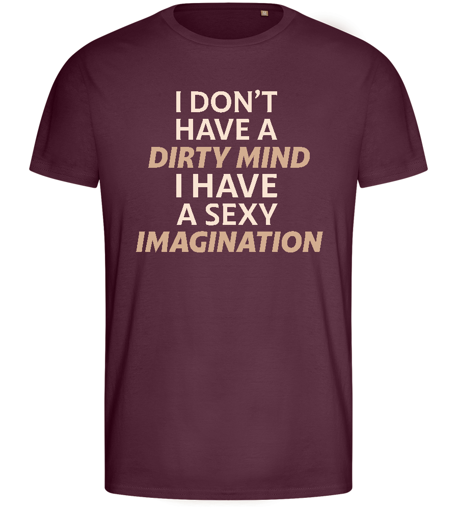 Dirty Mind Design - Basic men's fitted t-shirt_BORDEAUX_front