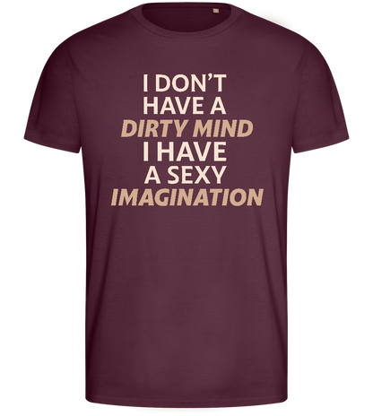 Dirty Mind Design - Basic men's fitted t-shirt_BORDEAUX_front