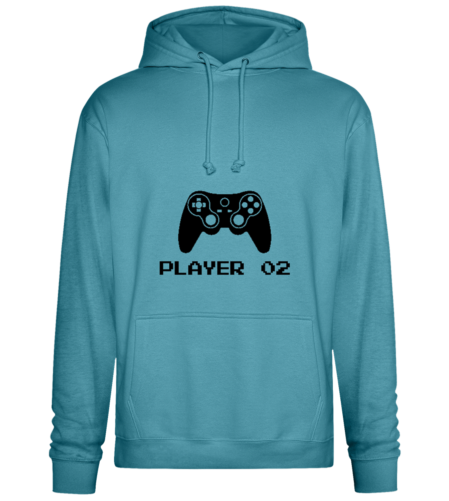 Player 002 Design - Premium Essential Unisex Hoodie_POOL BLUE_front