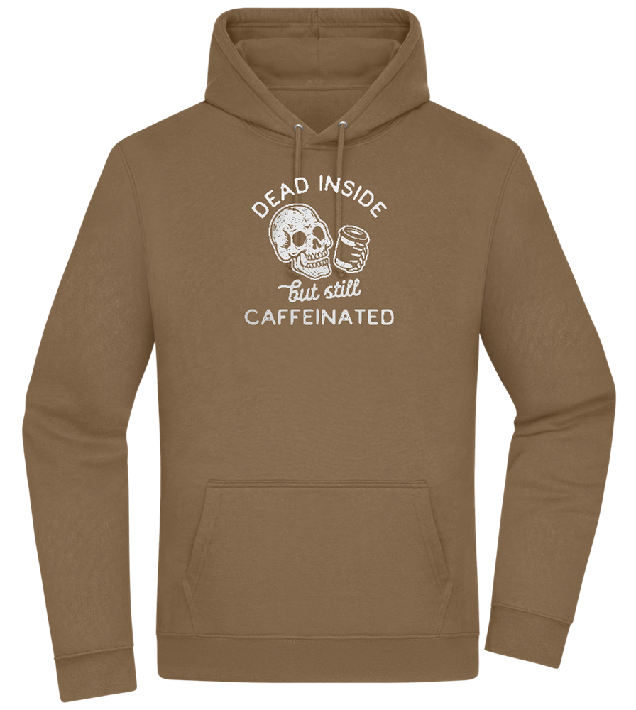 Dead Inside Caffeinated Design - Premium Essential Unisex Hoodie_ARMY_front