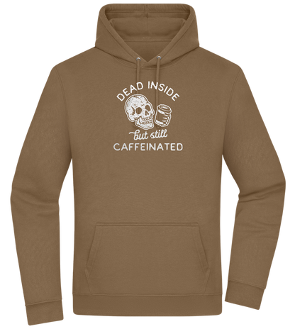 Dead Inside Caffeinated Design - Premium Essential Unisex Hoodie_ARMY_front