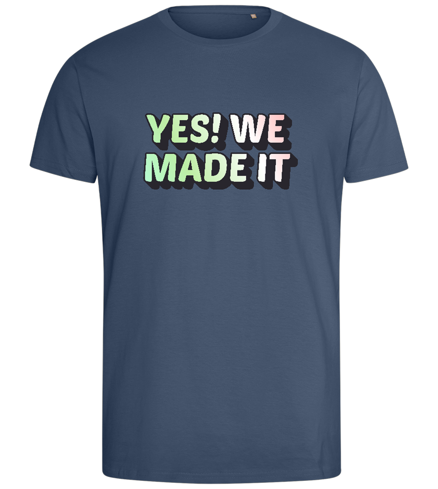 Yes! We Made It Design - Comfort men's fitted t-shirt_DENIM_front