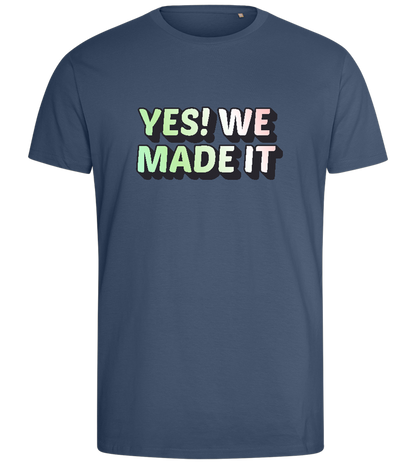 Yes! We Made It Design - Comfort men's fitted t-shirt_DENIM_front