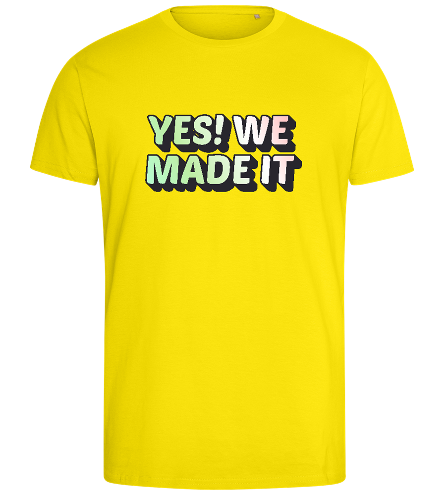 Yes! We Made It Design - Comfort men's fitted t-shirt_YELLOW_front