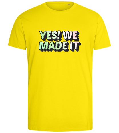 Yes! We Made It Design - Comfort men's fitted t-shirt_YELLOW_front