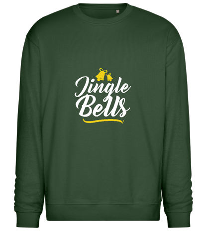 Christmas Jingle Bells Design - Comfort Essential Unisex Sweater_GREEN BOTTLE_front