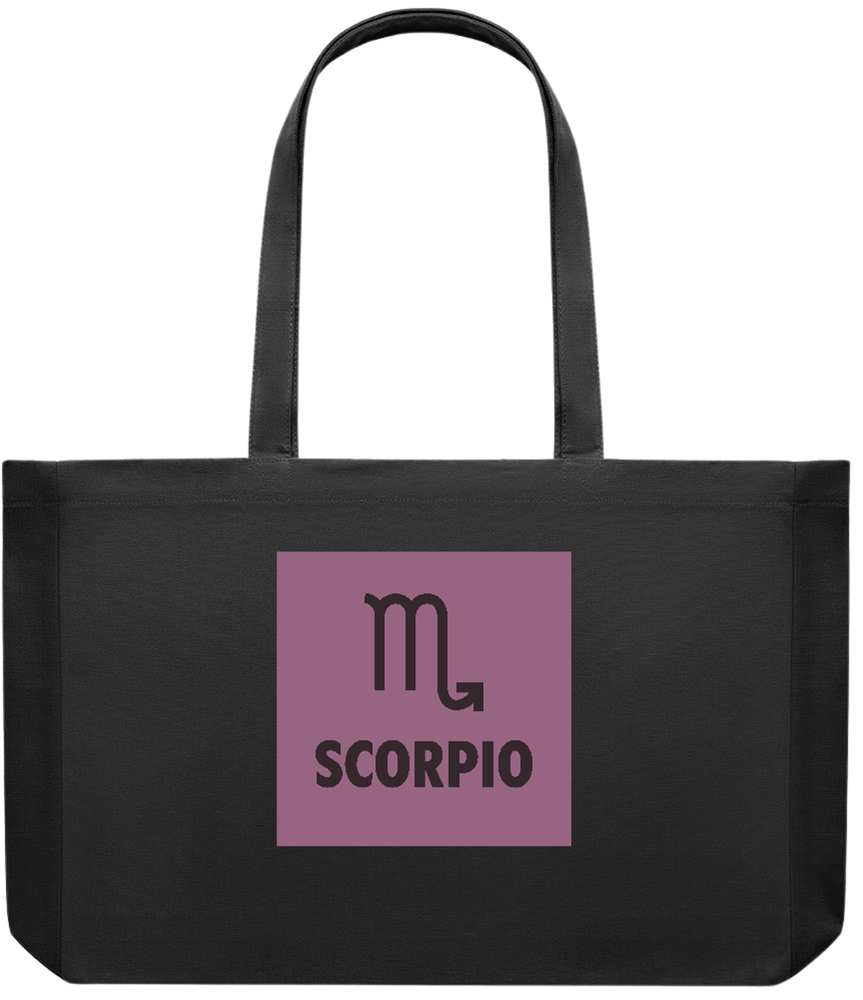 Zodiac Scorpio Design - Premium large recycled shopping tote bag_BLACK_front