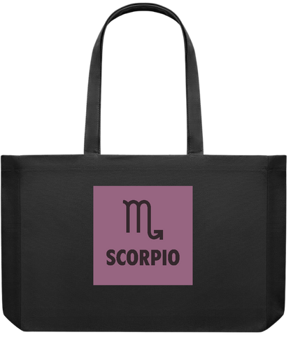 Zodiac Scorpio Design - Premium large recycled shopping tote bag_BLACK_front