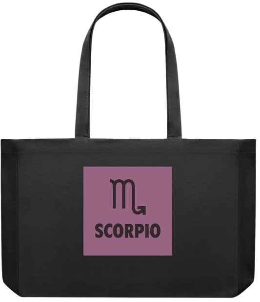 Zodiac Scorpio Design - Premium large recycled shopping tote bag_BLACK_front