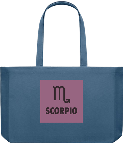 Zodiac Scorpio Design - Premium large recycled shopping tote bag_BLUE_front