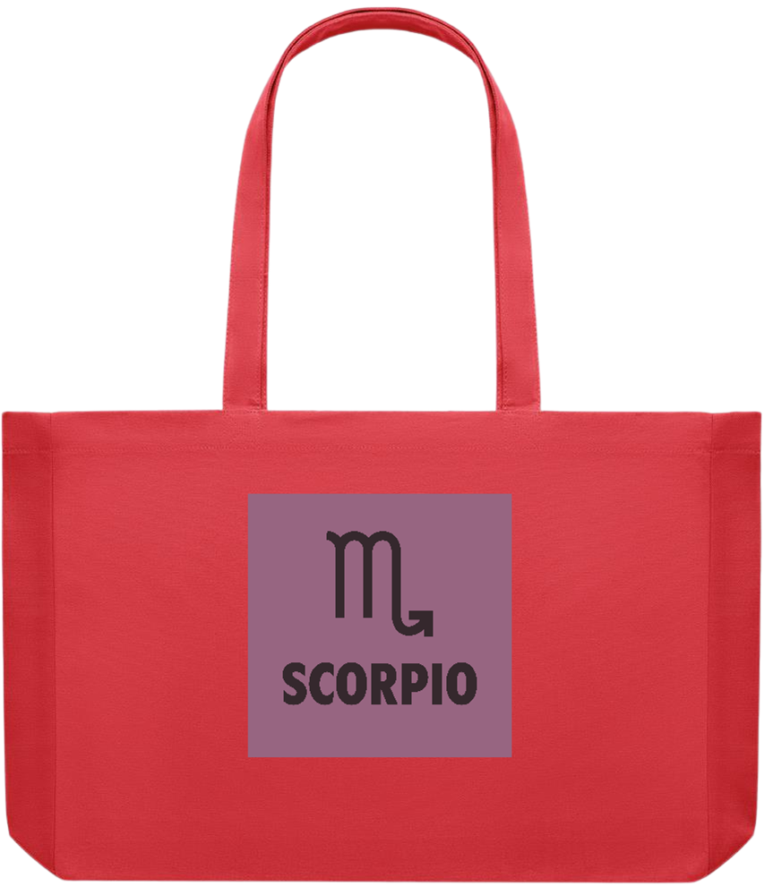 Zodiac Scorpio Design - Premium large recycled shopping tote bag_RED_front