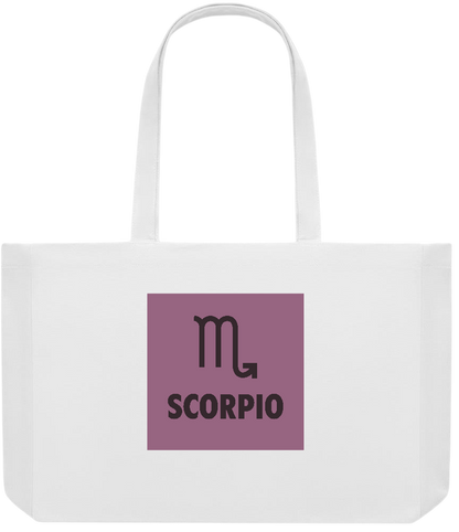 Zodiac Scorpio Design - Premium large recycled shopping tote bag_WHITE_front