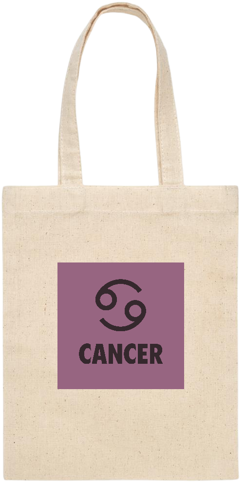 Zodiac Cancer Design - Essential small colored handle gift bag_BEIGE_front