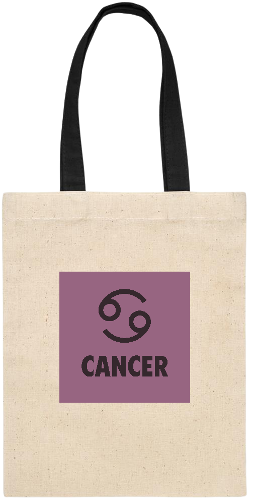 Zodiac Cancer Design - Essential small colored handle gift bag_BLACK_front