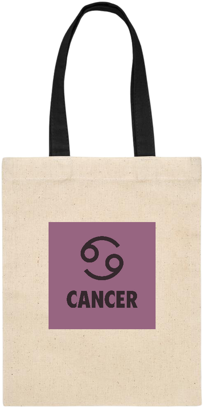 Zodiac Cancer Design - Essential small colored handle gift bag_BLACK_front