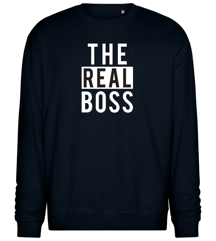 The Real Boss Design - Comfort Essential Unisex Sweater_BLACK_front