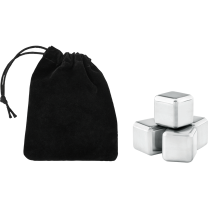 Set of 4 Stainless Steel Ice Cubes in Pouch_BLACK_DETAILEDIMAGE_front_1