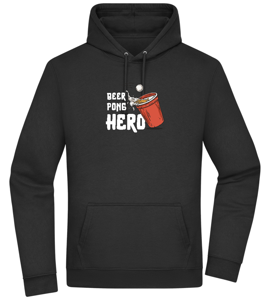 Beer Pong Hero Design - Premium Essential Unisex Hoodie_BLACK_front