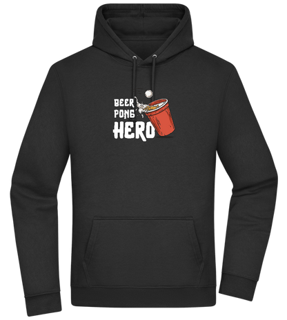 Beer Pong Hero Design - Premium Essential Unisex Hoodie_BLACK_front