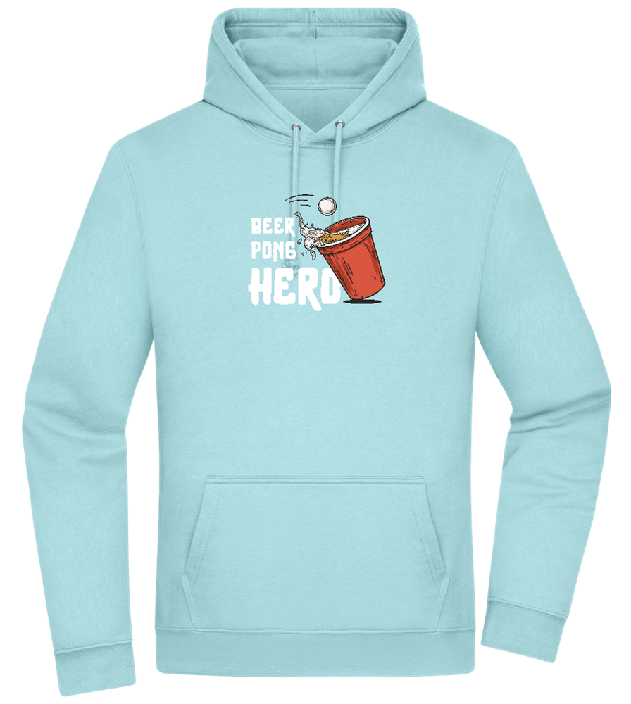 Beer Pong Hero Design - Premium Essential Unisex Hoodie_POOL BLUE_front