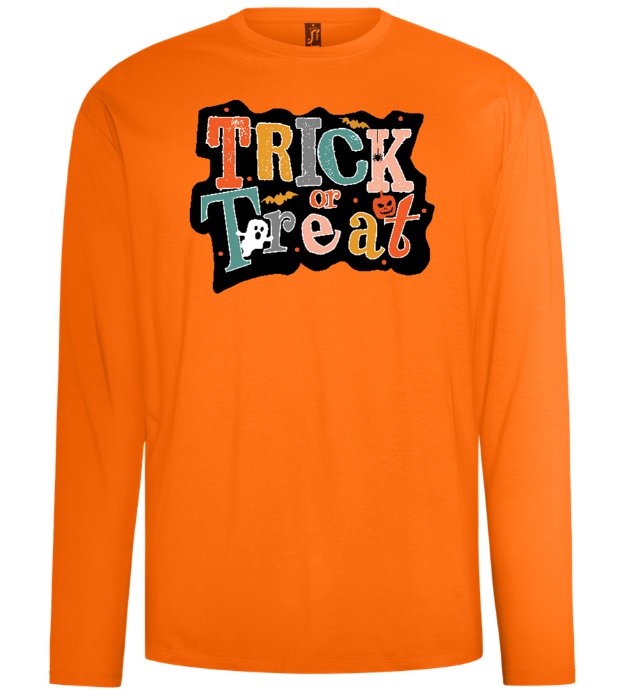 Spooky Trick or Treat Design - Comfort men's long sleeve t-shirt_ORANGE_front