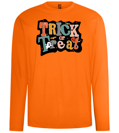 Spooky Trick or Treat Design - Comfort men's long sleeve t-shirt_ORANGE_front