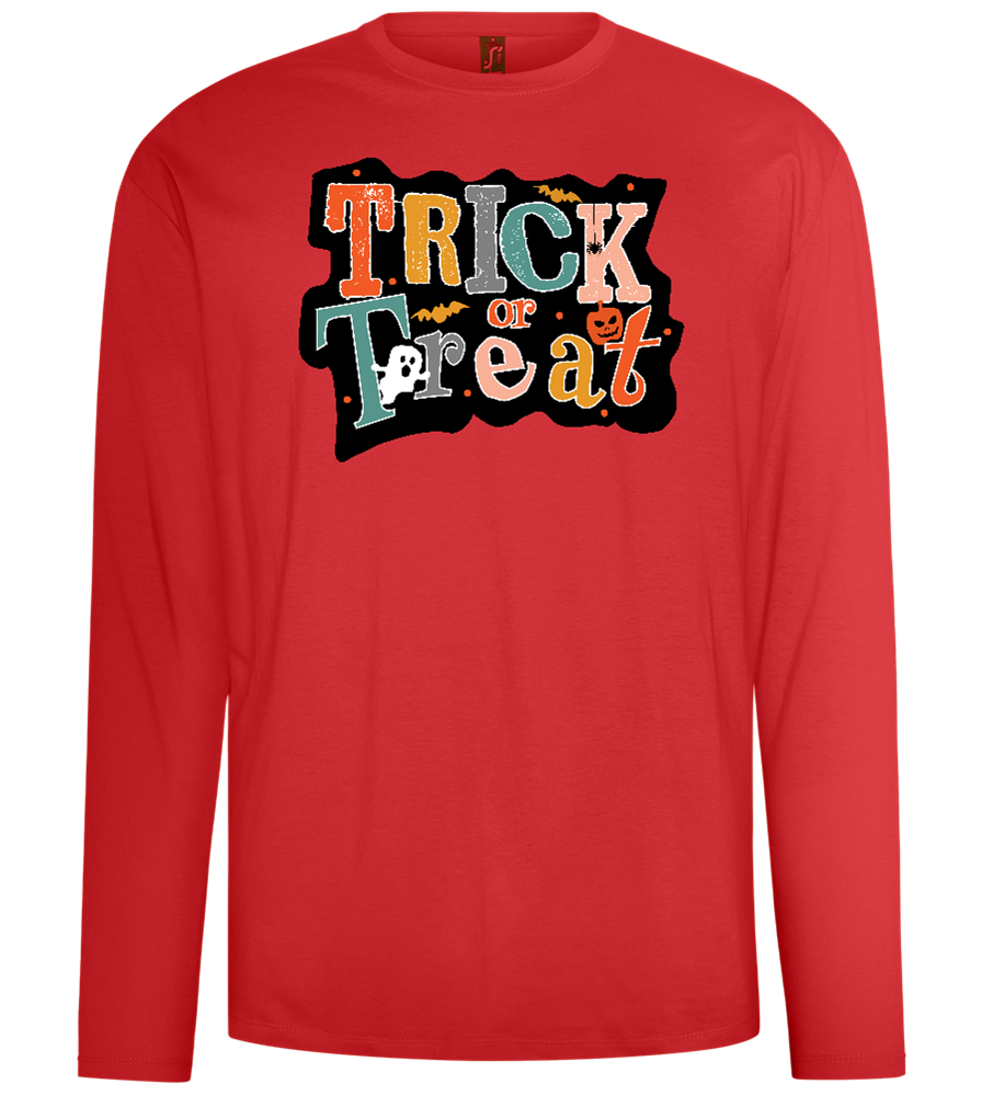 Spooky Trick or Treat Design - Comfort men's long sleeve t-shirt_RED_front