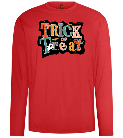 Spooky Trick or Treat Design - Comfort men's long sleeve t-shirt_RED_front