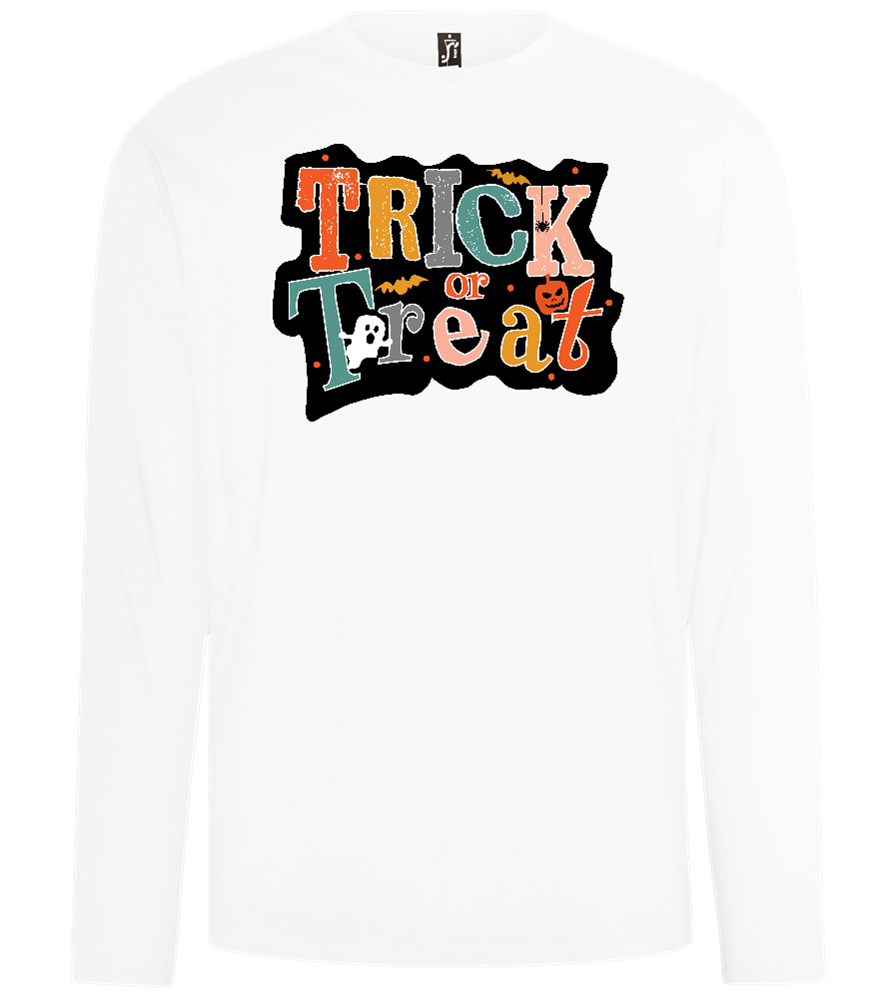 Spooky Trick or Treat Design - Comfort men's long sleeve t-shirt_WHITE_front