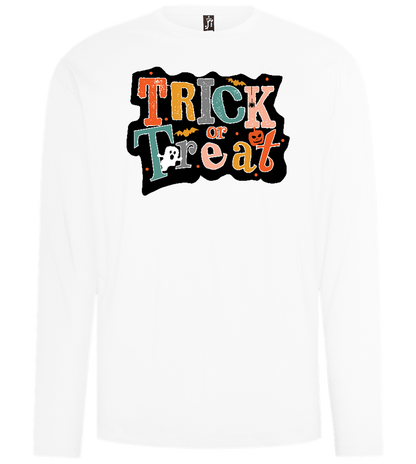 Spooky Trick or Treat Design - Comfort men's long sleeve t-shirt_WHITE_front