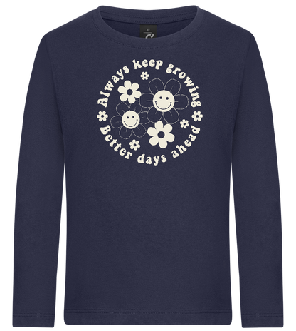 Keep Growing Design - Premium kids long sleeve t-shirt_FRENCH NAVY_front