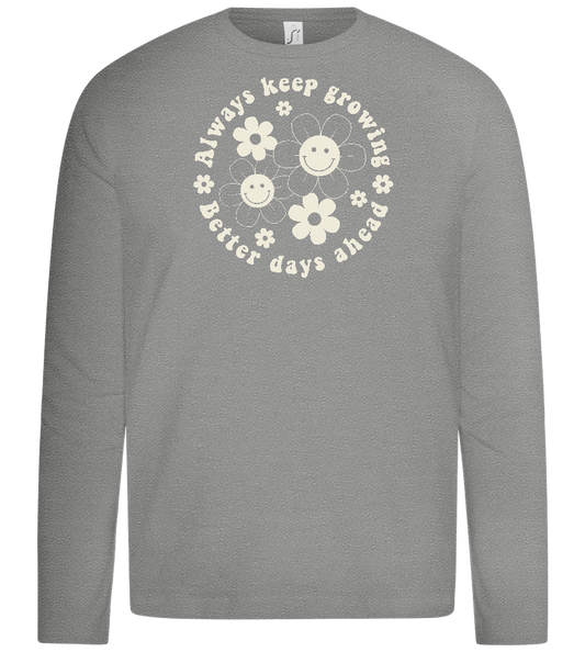 Keep Growing Design - Premium kids long sleeve t-shirt_ORION GREY_front