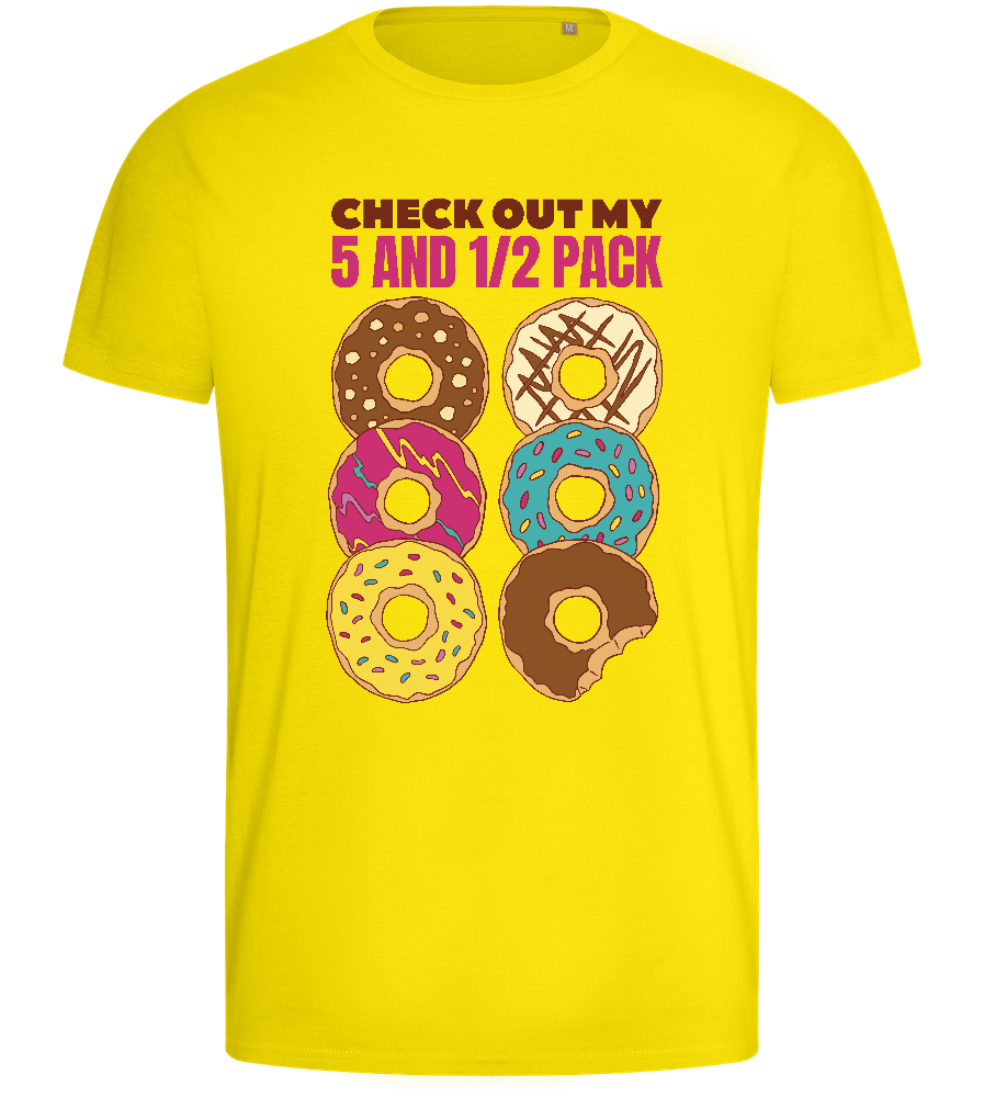 5 and a Half Pack Design - Basic men's fitted t-shirt_YELLOW_front