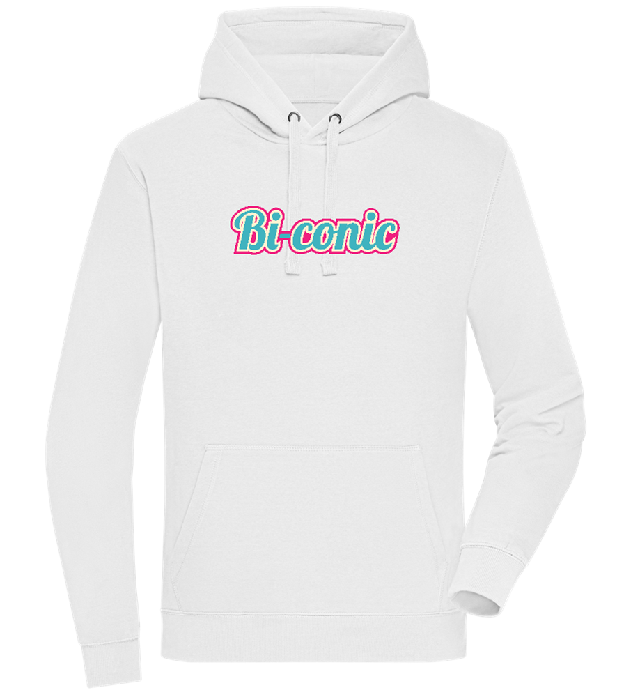 Bi-Conic Design - Premium unisex hoodie_WHITE_front